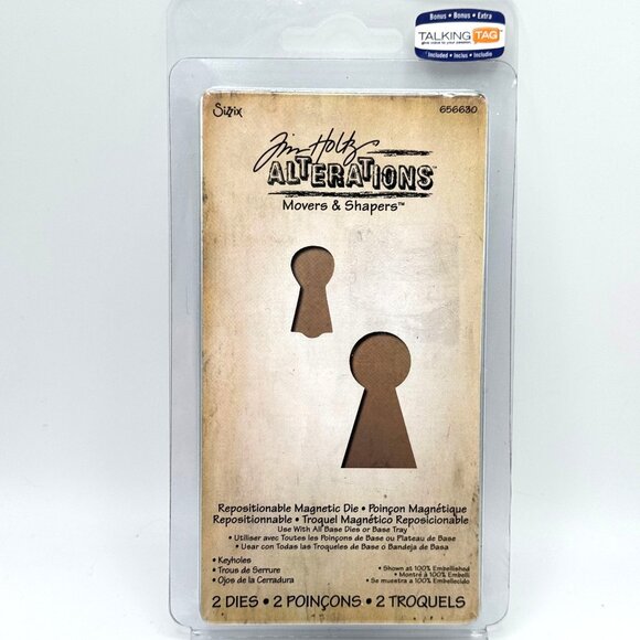 Sizzix Movers & Shapers Magnetic DieTim Holtz 2/Pkg Keyholes Retired - Picture 1 of 4